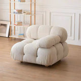 Nisu Home Plush Sofa in Cream with Soft Curves and Cozy Design for Modern Living Spaces