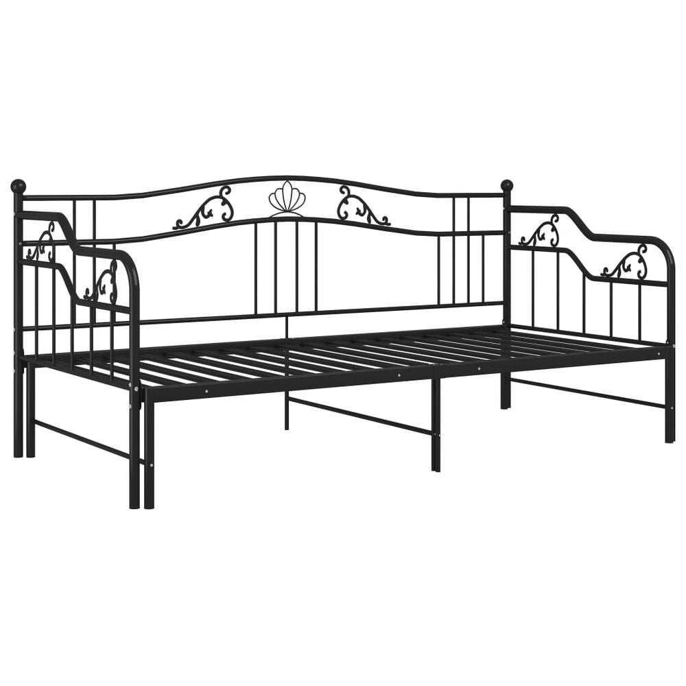 vidaXL Pull-out Sofa Bed Frame Black Metal 90x200 cm vidaXL