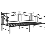 vidaXL Pull-out Sofa Bed Frame Black Metal 90x200 cm vidaXL