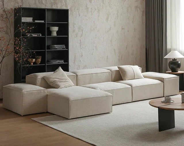 Nisu Home contemporary beige sofa with modular design and plush cushions for stylish living rooms