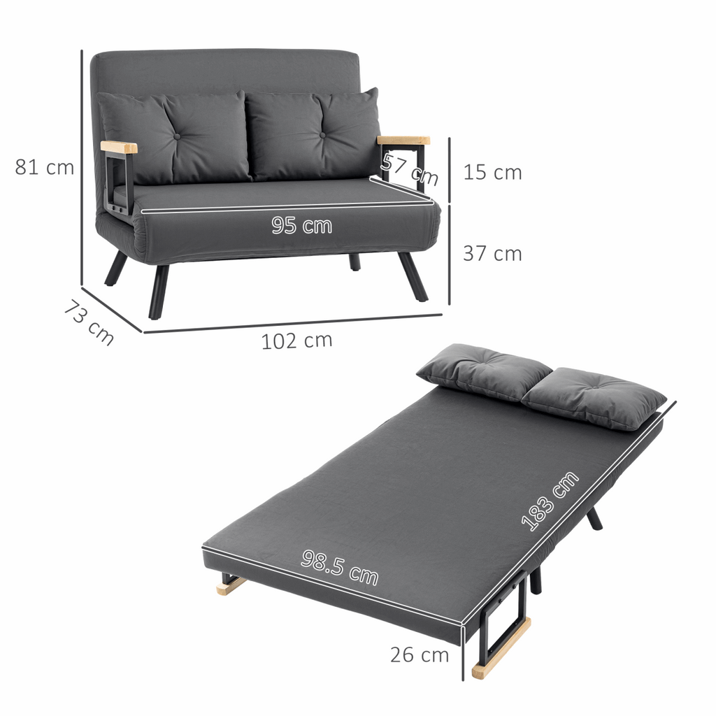 Modern Black Sofa Chair with Wooden Accents N/A