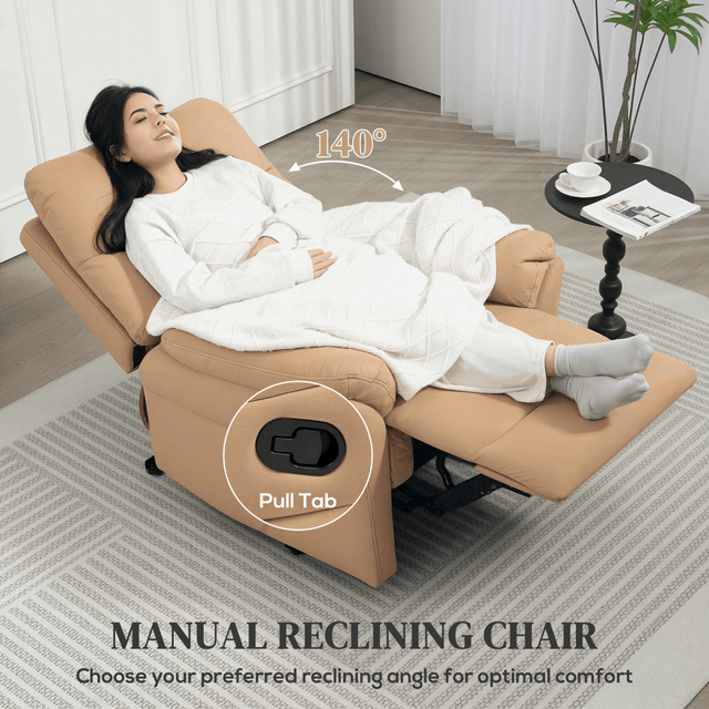 Comfortable Manual Reclining Sofa Chair for Relaxation N/A
