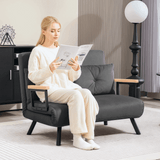 Modern Black Sofa Chair with Wooden Accents N/A