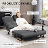 Modern Black Sofa Chair with Wooden Accents N/A