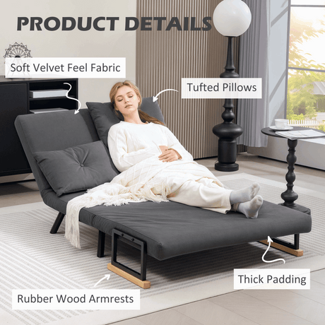 Modern Black Sofa Chair with Wooden Accents N/A