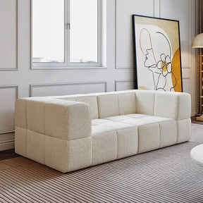 Nisu Home Modern Cream Sofa with Contemporary Design and Comfortable Padding