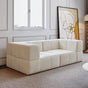 Nisu Home Modern Cream Sofa with Contemporary Design and Comfortable Padding