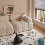 Modern Nisu Home Sofa in White with Soft Cushioning and Stylish Design for Living Rooms
