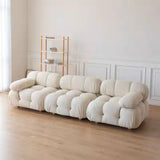 Nisu Home Plush Cream Sofa with Soft Cushions for Comfortable Living Spaces