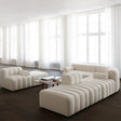 Nisu Home Modern Curved Sofa in Soft White Fabric Offering Comfort and Style for Living Spaces