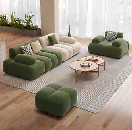 Nisu Home modern green sofa with soft cushions, suitable for stylish living rooms