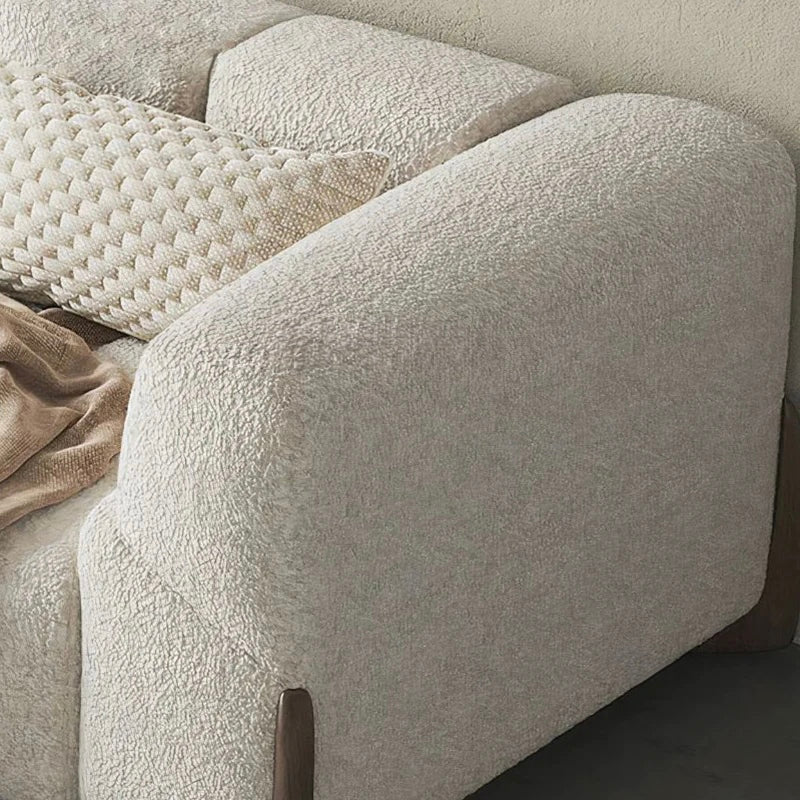 Nisu Home Plush Sofa with Soft Fabric and Decorative Cushions for Comfortable Living Spaces