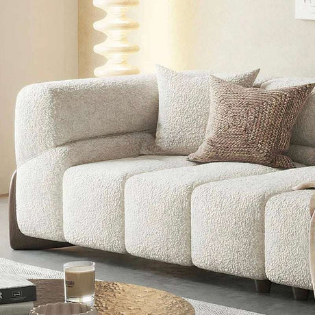 Nisu Home Plush Corner Sofa in Soft Fabric with Decorative Cushions for Modern Living Rooms