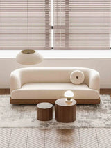 Nisu Home Cream Sofa with Curved Design, Perfect for Modern Living Rooms