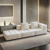 Nisu Home Contemporary White Sofa with Cushioned Seating and Modern Design for Stylish Living Rooms