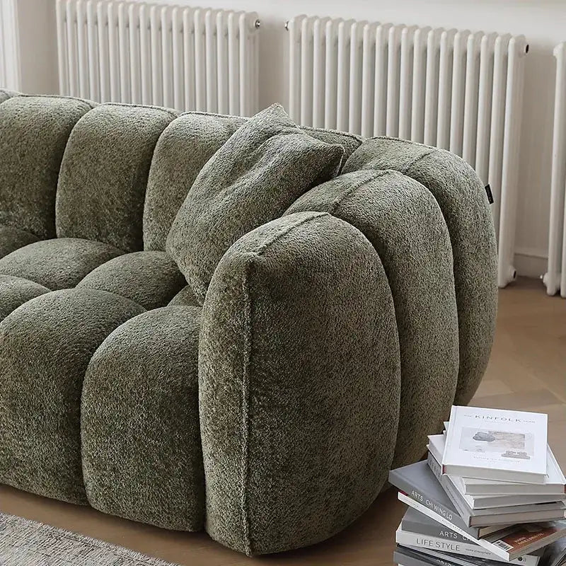 Nisu Home Green Sofa with Plush Cushions and Contemporary Design for Stylish Living Spaces