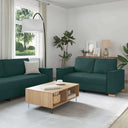 vidaXL Sofa Set with Cushion 3 pcs Grey 220 x 78 x 84 cm Fabric Dark green vidaXL