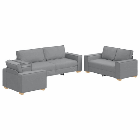 vidaXL Sofa Set with Cushion 3 pcs Grey 220 x 78 x 84 cm Fabric vidaXL