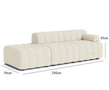 Nisu Home Modern Beige Sofa with Curved Design and Comfortable Upholstery
