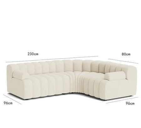 Nisu Home Cream Sofa with Modern Curved Design and Generous Seating Dimensions