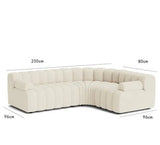 Nisu Home Cream Sofa with Modern Curved Design and Generous Seating Dimensions