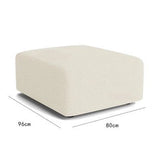 Nisu Home Cream Sofa Ottoman with Soft Fabric and Dimensions 96cm by 80cm