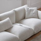 Nisu Home Sofa in white with soft textured fabric and plush cushions for comfortable seating