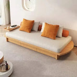 Nisu Home Modern Sofa with Soft Cushions and Wooden Base for Stylish Living Rooms