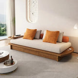 Nisu Home Modern Sofa with Wooden Base and Soft Cushions for Stylish Living Room Comfort