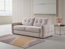 Stylish and comfortable beige sofabed with tufted cushions perfect for living rooms