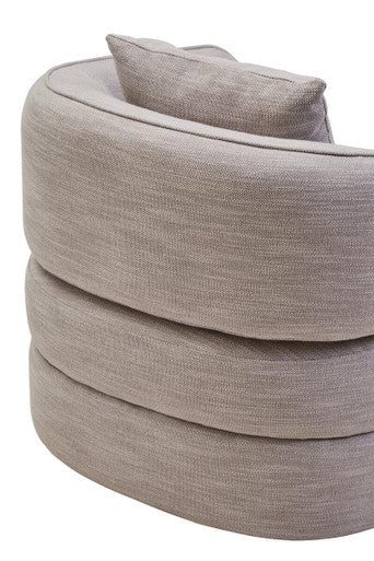 Bilani Grey Linen Effect Curved Chair Orsina