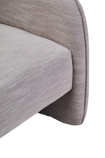 Bilani Grey Linen Effect Curved Chair Orsina