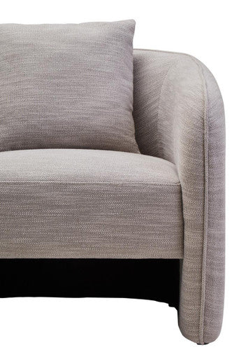 Bilani Grey Linen Effect Curved Chair Orsina