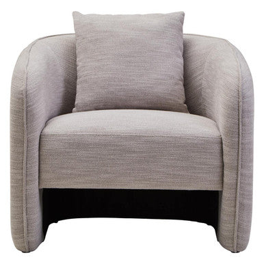 Bilani Grey Linen Effect Curved Chair Orsina