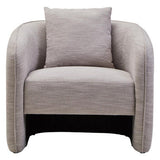 Bilani Grey Linen Effect Curved Chair Orsina
