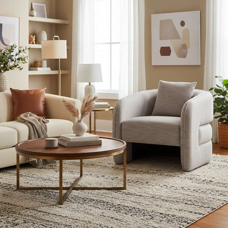 Bilani Grey Linen Effect Curved Chair Orsina