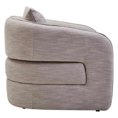 Bilani Grey Linen Effect Curved Chair Orsina