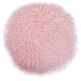 Bosie Mongolian Fur Pink Round Cushion Orsina