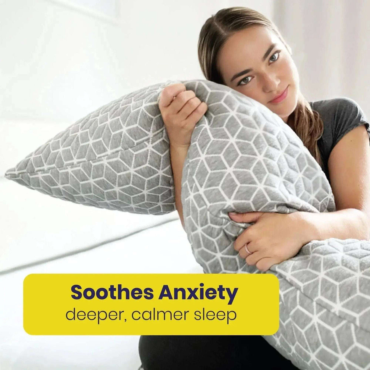 Brightr Sleep Body Pillow designed to soothe anxiety for deeper, calmer sleep during pregnancy