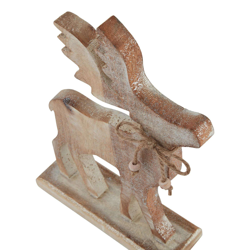 White Wash Collection Wooden Sparkle Stag Decoration Shades 4 Seasons