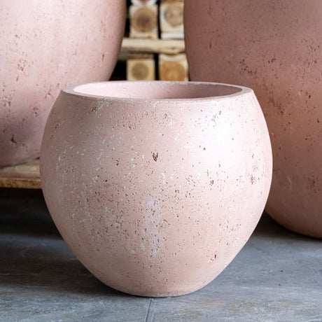 Jobu Home Sphere Planter in soft pink finish for stylish indoor and outdoor plant display