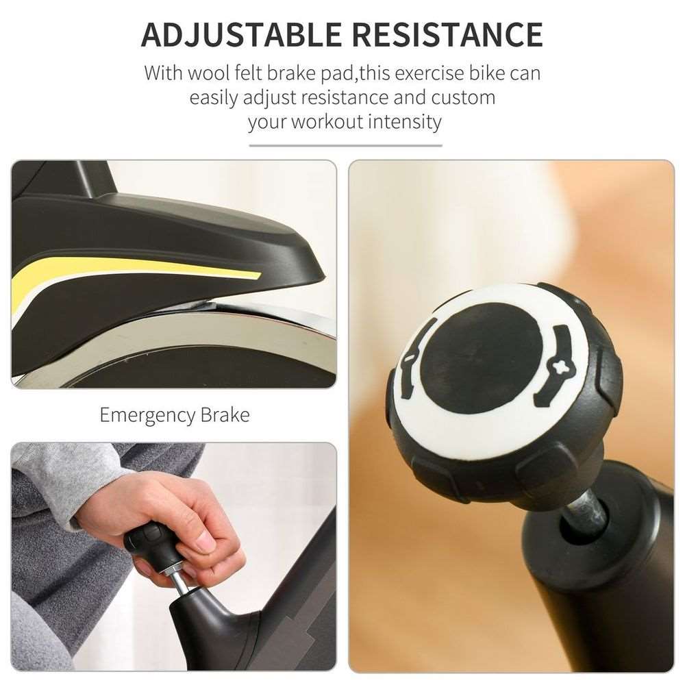 HOMCOM Exercise Bike With Adjustable Seat & LCD Display HOMCOM