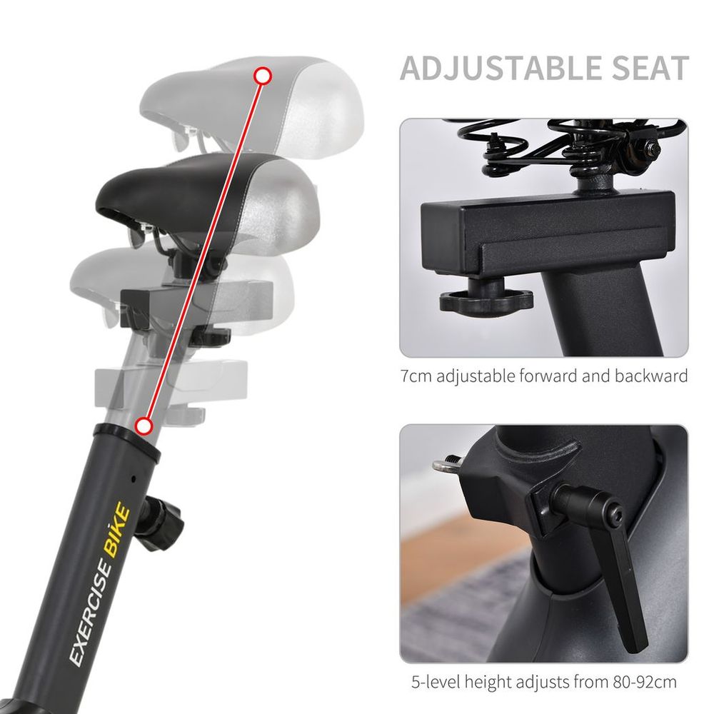 HOMCOM Exercise Bike With Adjustable Seat & LCD Display HOMCOM