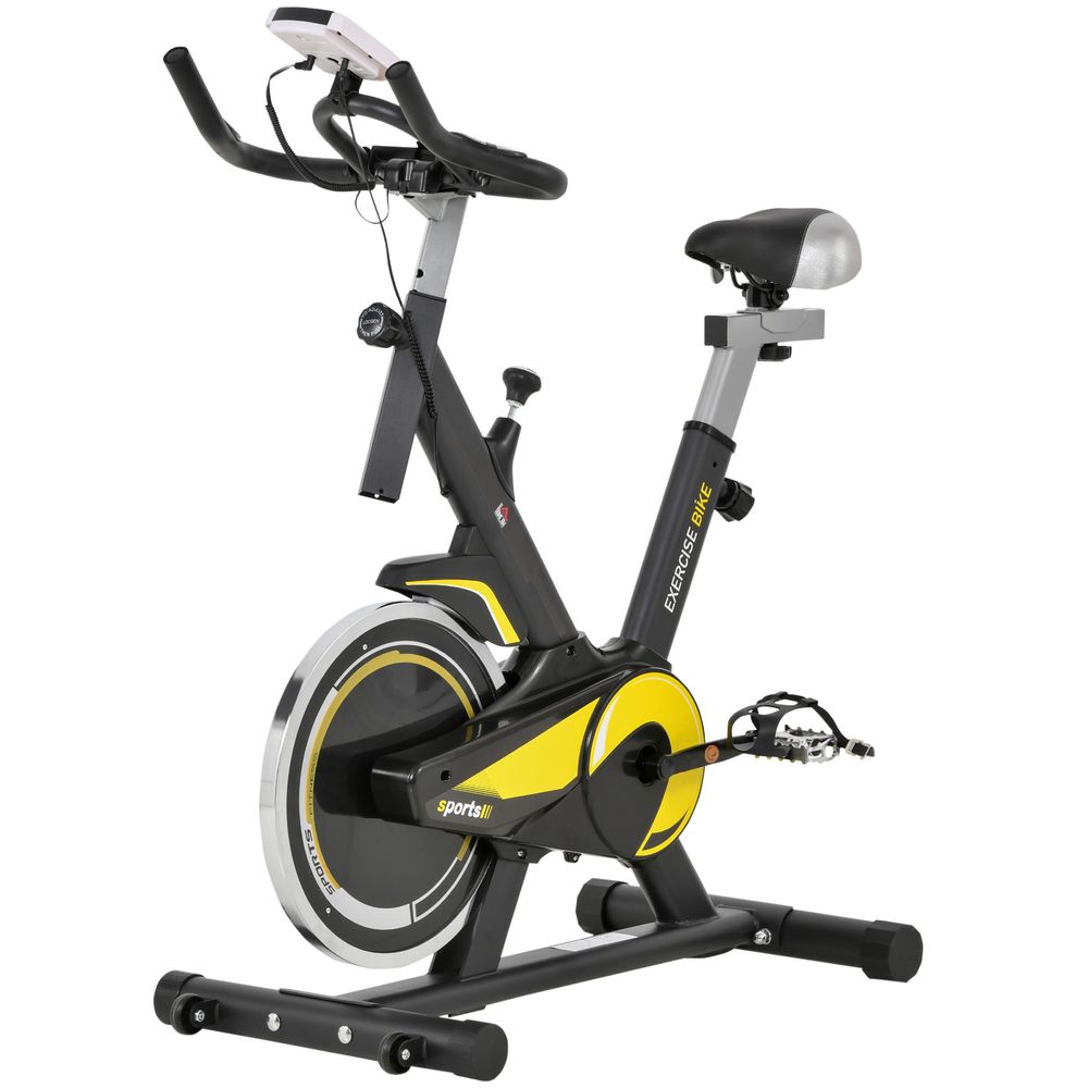HOMCOM Exercise Bike With Adjustable Seat & LCD Display HOMCOM