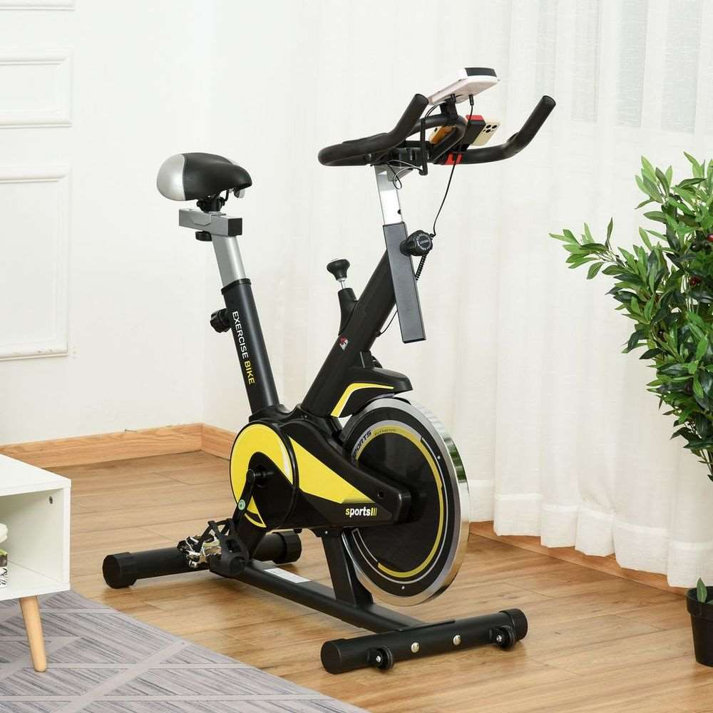 HOMCOM Exercise Bike With Adjustable Seat & LCD Display HOMCOM
