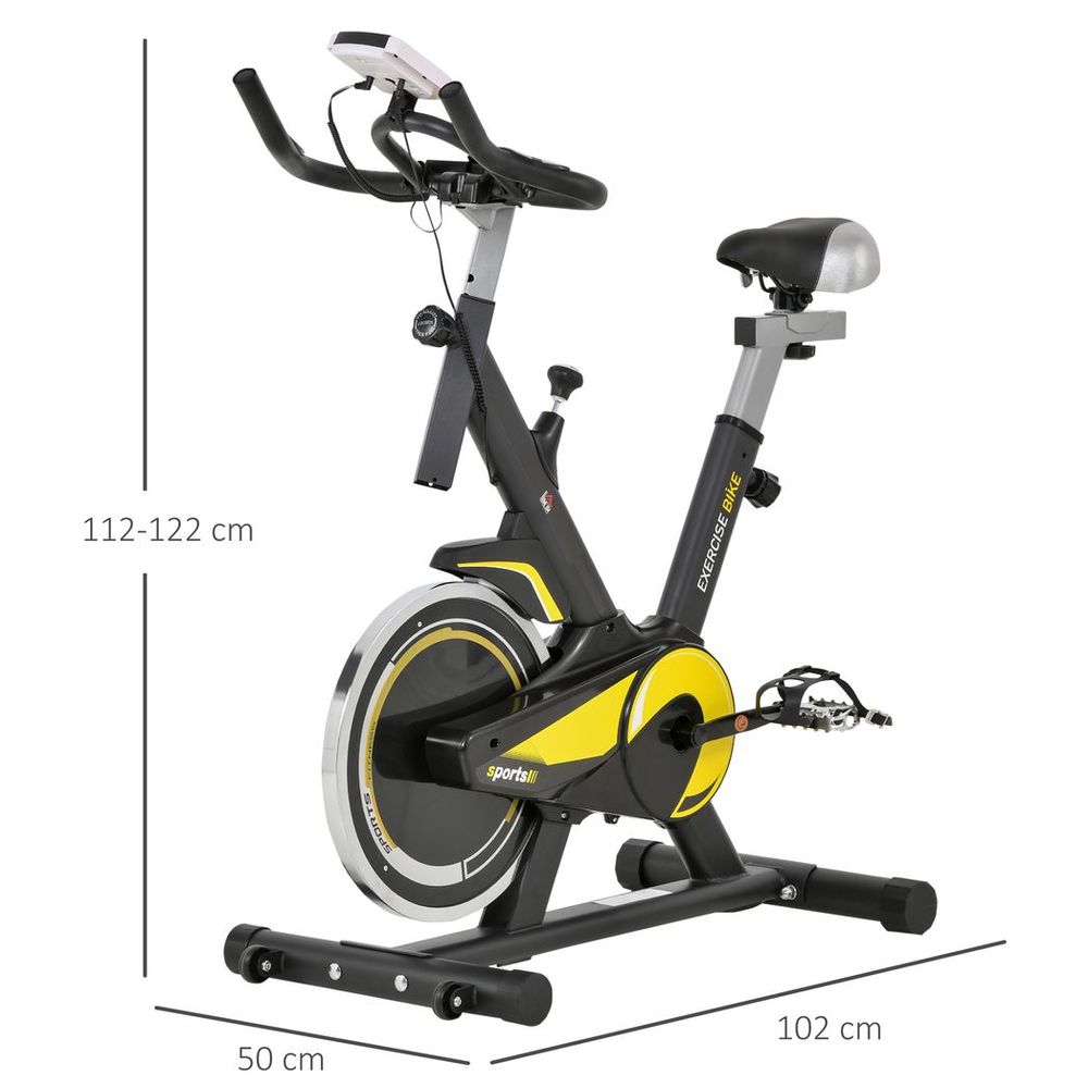HOMCOM Exercise Bike With Adjustable Seat & LCD Display HOMCOM