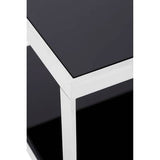 Ackley Silver Square Coffee Table With Black Glass Orsina