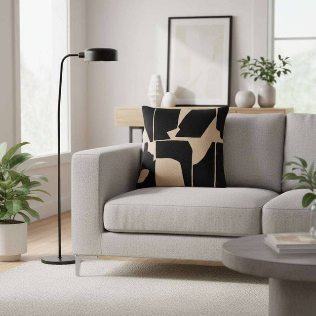 Bosie Ozella Natural And Black Square Cushion Orsina