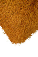 Orsina Square Cushion in Soft Textured Orange Fur for Living Room Decor