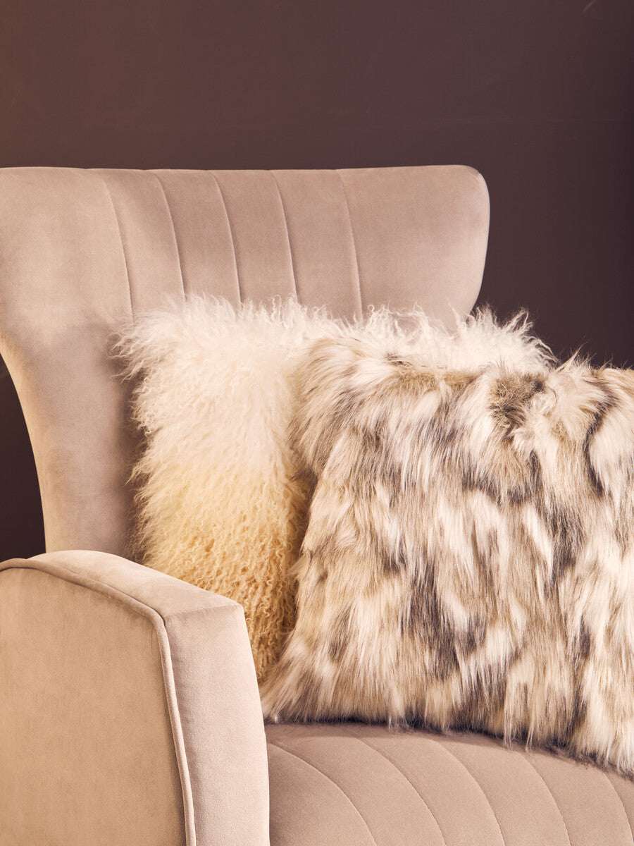Orsina Square Cushion in Soft Fur Textures, Perfect for Adding Comfort to Your Living Space